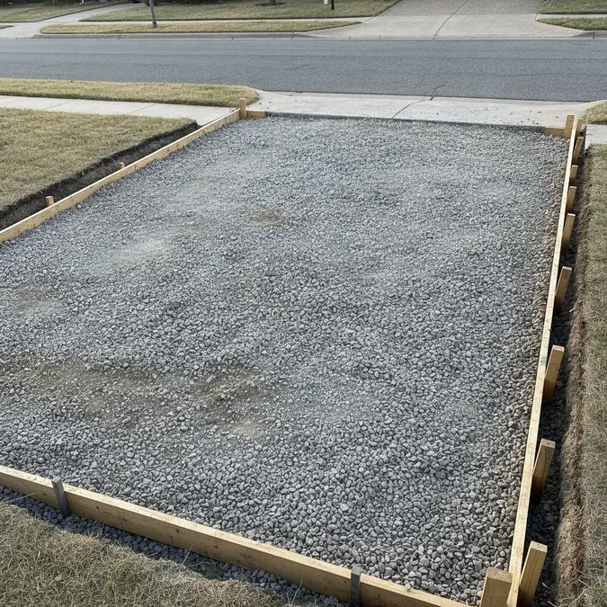 A failed Mesquite concrete driveway is broken into manageable sections for removal and disposal.
